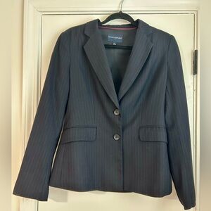 Banana Republic Blazer Women’s Size 8 Navy Blue Pinstripe Suit Jacket Workwear